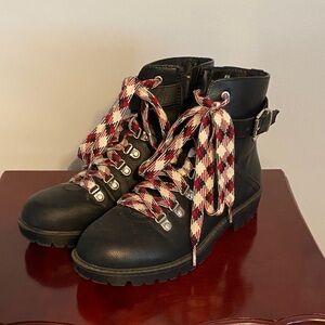 Maurices Black Boots with Checkered Laces